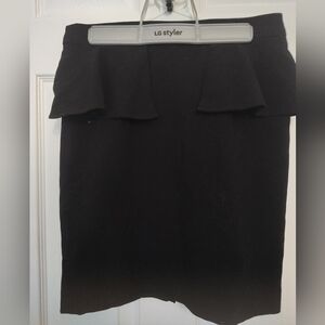 Black Frilled Pencil Skirt
